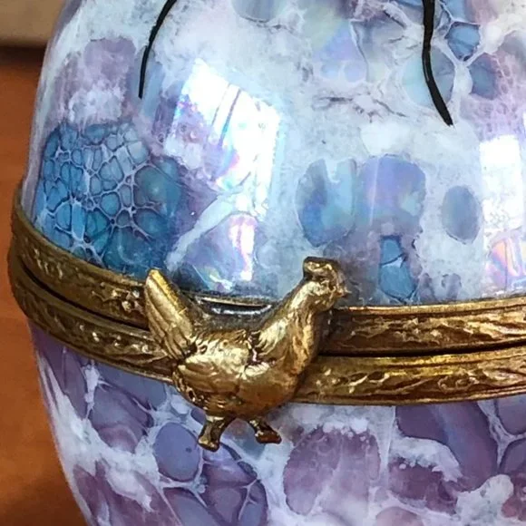 Chick Hatching Limoges Trinket Box